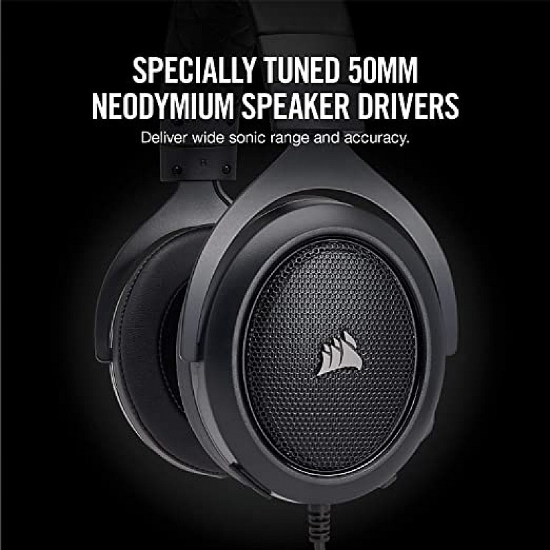 Corsair HS50 - Stereo Gaming Headset - Discord Certified Headphones - Works with PC