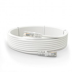 Quantum RJ45 Ethernet Patch/LAN Cable with Gold Plated Connectors Supports Upto 1000Mbps - (3 Meters) - (White)