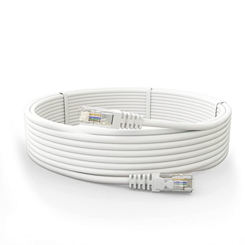 Quantum RJ45 Ethernet Patch/LAN Cable with Gold Plated Connectors Supports Upto 1000Mbps - (3 Meters) White