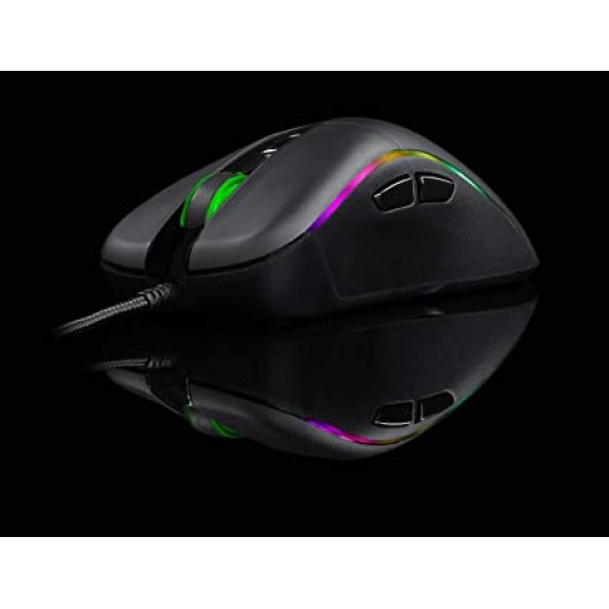 Cosmic Byte Equinox Alpha 5000DPI 7 Button Gaming Mouse, Pixart PMW3325 Sensor, Spectra RGB with Software (Black)