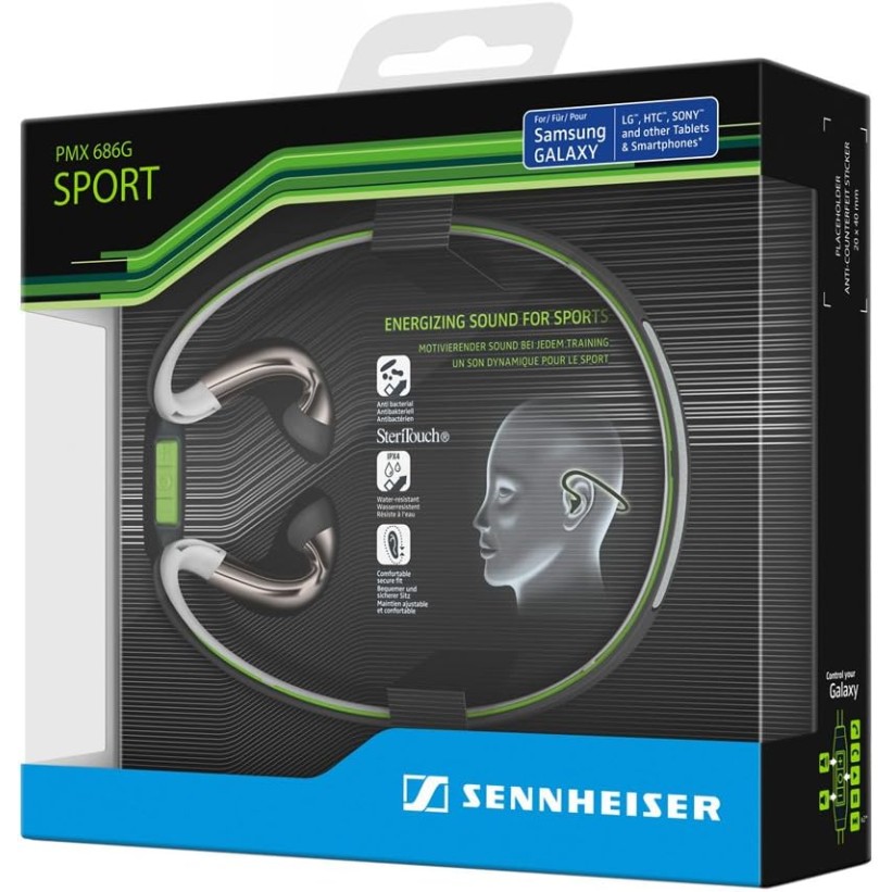 Sennheiser PMX 686G Sports Earbud Neckband Headset (Grey/Green)