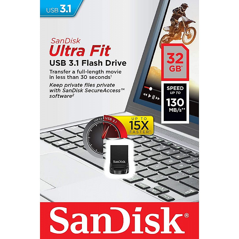 SanDisk SDCZ430-064G-I35 Ultra Fit 3.1 64GB USB Flash Drive (Black)