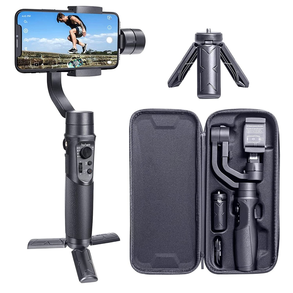 hohem iSteady Mobile Plus 3-Axis Smartphone Gimbal, Video Stabilizer, Inspection & Sport Modes, Face/Object Tracking, Motion Time-Lapse