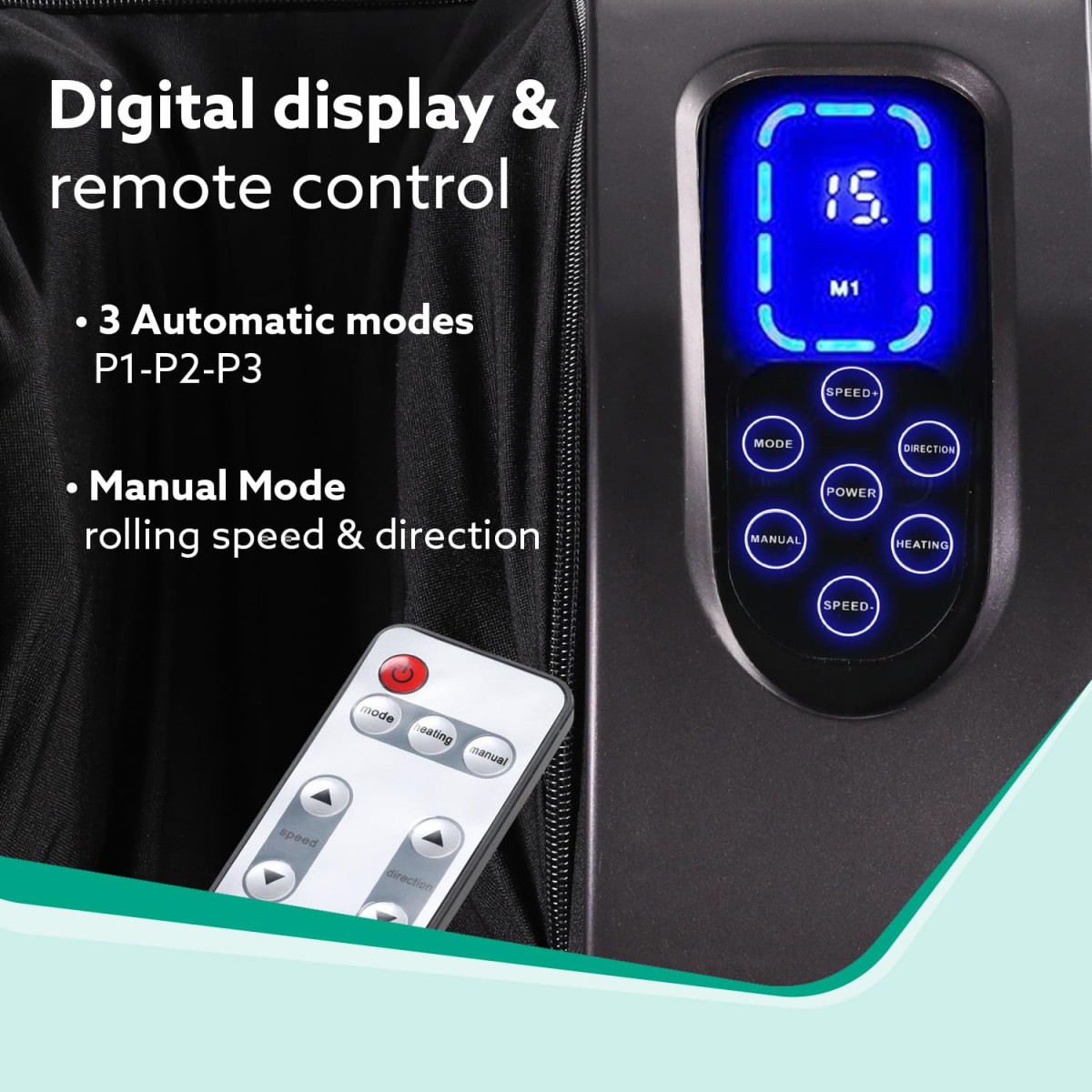 AGARO 33270 Grand Foot Massager for Pain Relief with Kneading, Rolling & Heating Functions Massager Black