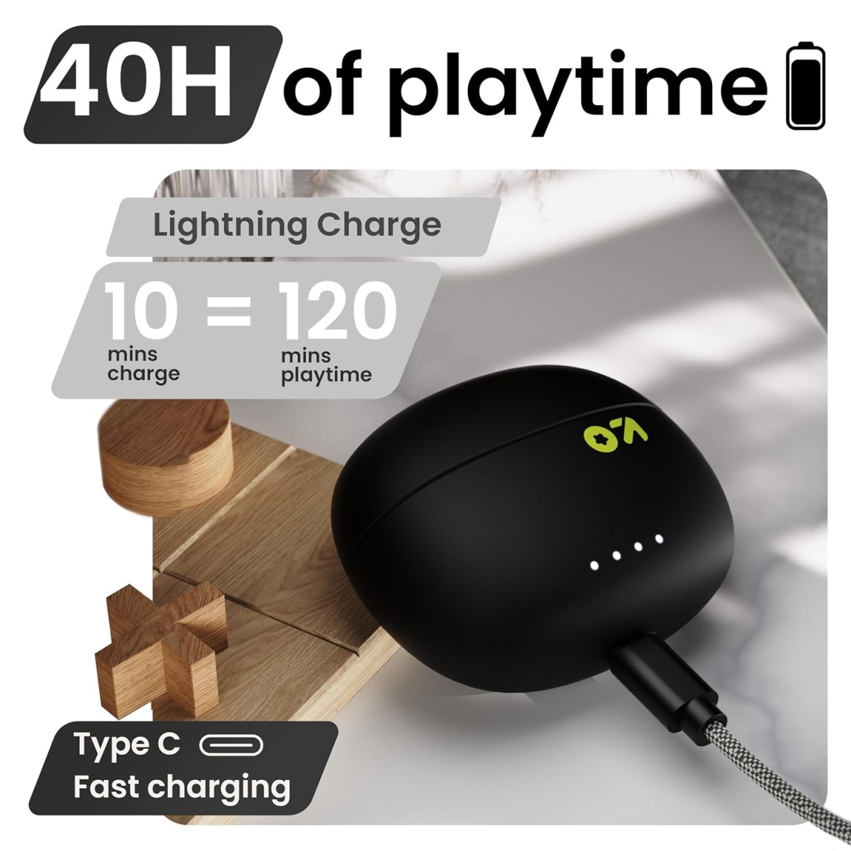 Boult W20 with Zen ENC Mic, 35H Battery Life (Space Black, True Wireless)