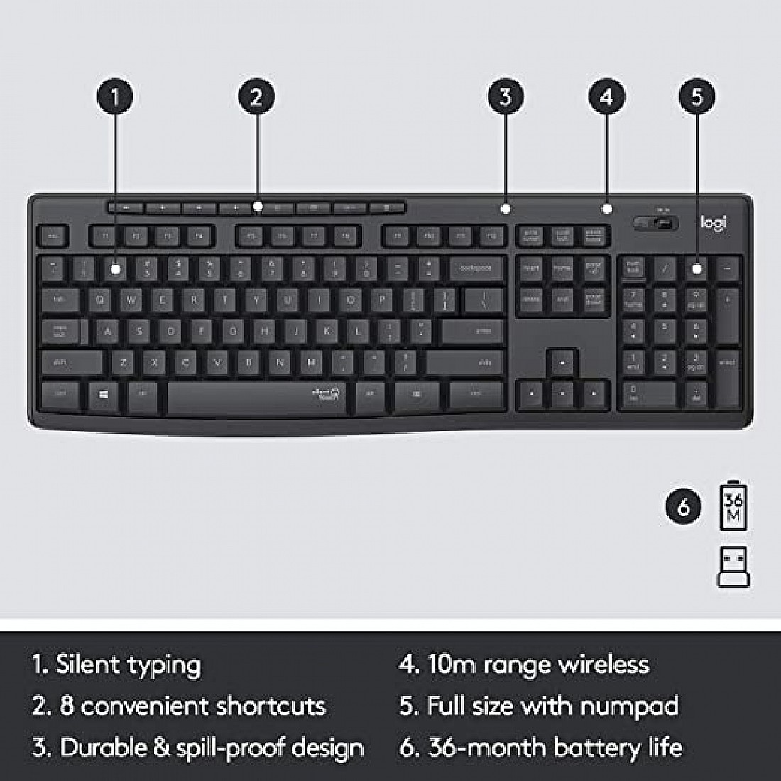 Buy Logitech MK295 Wireless Keyboard and Mouse Combo Silent Touch ...