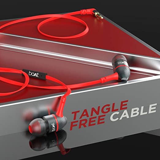boAt Bass Heads 225 in-Ear Bass Headphones with One Button Mic (Red) boAt Bass Heads 225 in-Ear Bass Headphones with One Button Mic (Red)