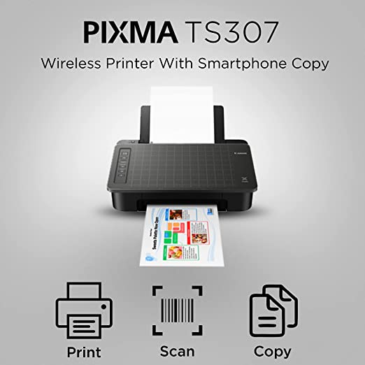 Canon Pixma TS307 Single Function Wireless Inkjet Colour Printer Black (Refurbished)