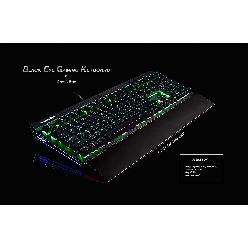 Cosmic Byte CB-GK-03 Black Eye Wired Mechanical Keyboard Real RBG Backlit with Effects Black