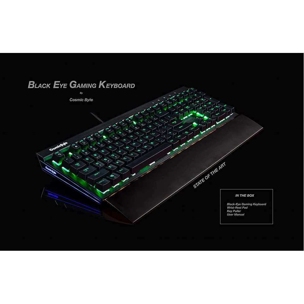 Cosmic Byte CB-GK-03 Black Eye Wired Mechanical Keyboard Real RBG Backlit with Effects Black