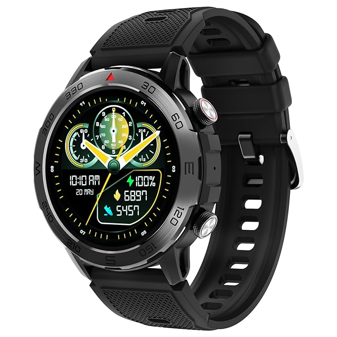 beatXP Duke Rugged 1.43 Round Super AMOLED Bluetooth Calling Smart Watch, Functional Crown, 466 * 466px, 60Hz Refresh Rate, AI Voice Assistance (Black) beatXP Duke Rugged 1.43 Round Super AMOLED Bluetooth Calling Smart Watch, Functional Crown, 466 * 466px, 60Hz Refresh Rate, AI Voice Assistance (Black)