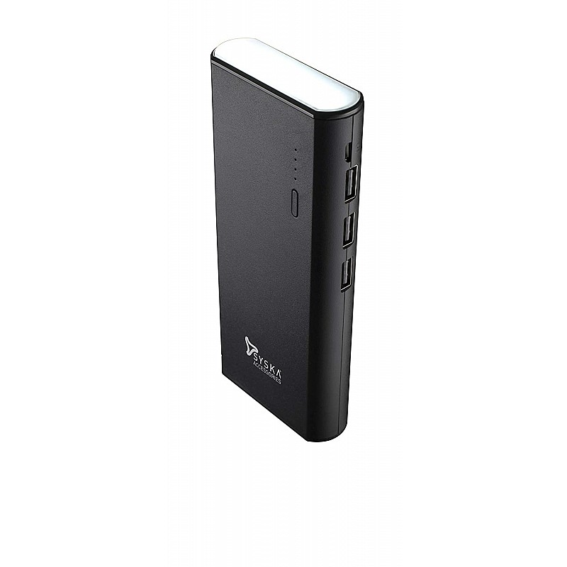 Syska 10000 mAh Lithium Ion L1002J Port100 Power Bank Black