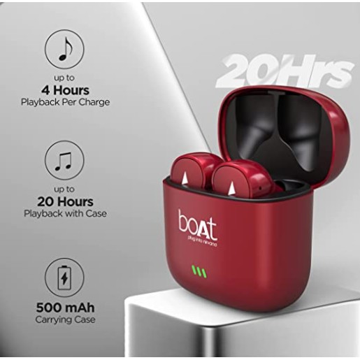 boAt Airdopes 431 Twin Wireless Ear-Buds with Mic (Red) boAt Airdopes 431 Twin Wireless Ear-Buds with Mic (Red)