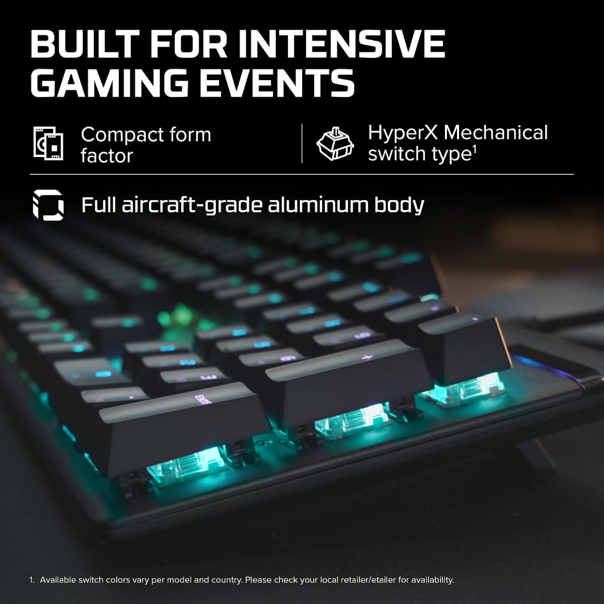 HyperX Alloy Origins 60 - USB-C Mechanical Gaming Keyboard, RGB Led Backlit
