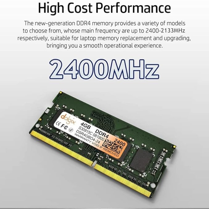 Dolgix 4GB DDR4 2400MHz Laptop Ram SODIMM Memory Module-