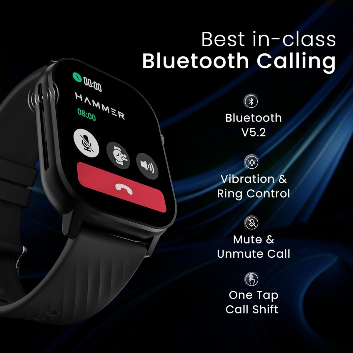 HAMMER Arctic 2.04" Super AMOLED Smart Watch, Metallic Build, BT Calling, Always On Display, Rotating Crown, Split Screen, Health Tracking, Smart Watch for Men, Women, Girls, Boys (Powder Black) HAMMER Arctic 2.04" Super AMOLED Smart Watch, Metallic Build, BT Calling, Always On Display, Rotating Crown, Split Screen, Health Tracking, Smart Watch for Men, Women, Girls, Boys (Powder Black)