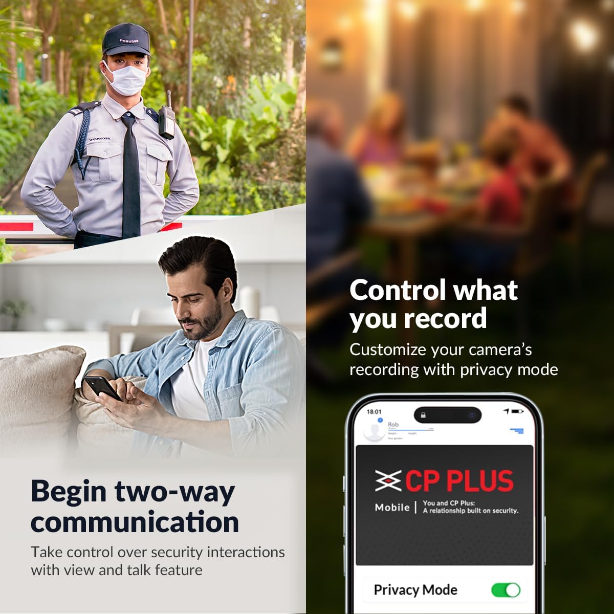CP PLUS 4MP Wi-Fi Floodlight Camera CP-F42A Compatible with Jk Vision BNC