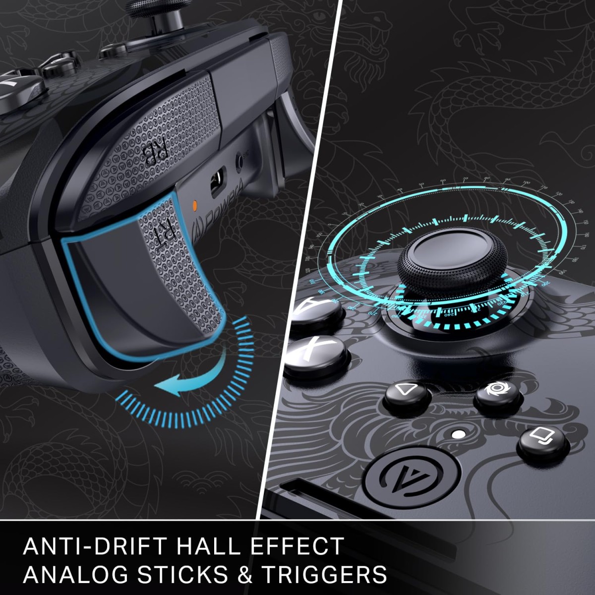 PowerA Battle Dragon™ Wireless Controller for PC and Cloud Gaming: Magnetic Hall Effect, Asymmetric Rumble Motors, 20h Playtime (Not for iOS) PowerA Battle Dragon™ Wireless Controller for PC and Cloud Gaming: Magnetic Hall Effect, Asymmetric Rumble Motors, 20h Playtime (Not for iOS)