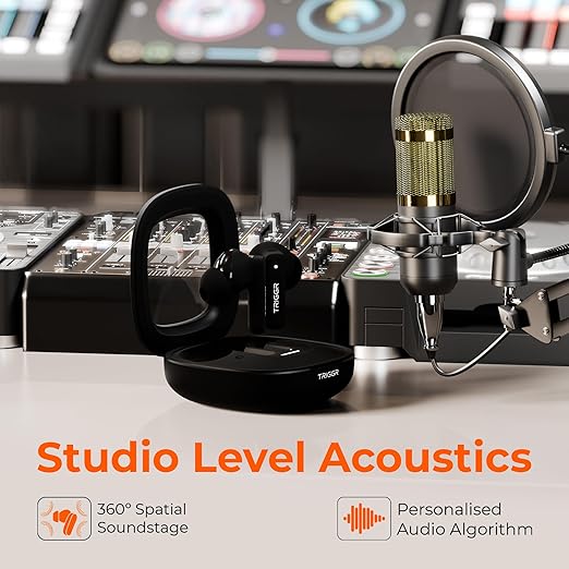 TRIGGR Apex S1 with Dual Pairing, 100H Battery, Quad Mic ENC, Rapid Pair, Rubber Finish Bluetooth (Midnight Black, True Wireless)