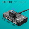Quantum USB C Hub - 4 Port USB-A, 1x3.0 & 3x2.0 High Speed, Plug & Play, Compatible with Laptop, MacBook, PC & More (Black)