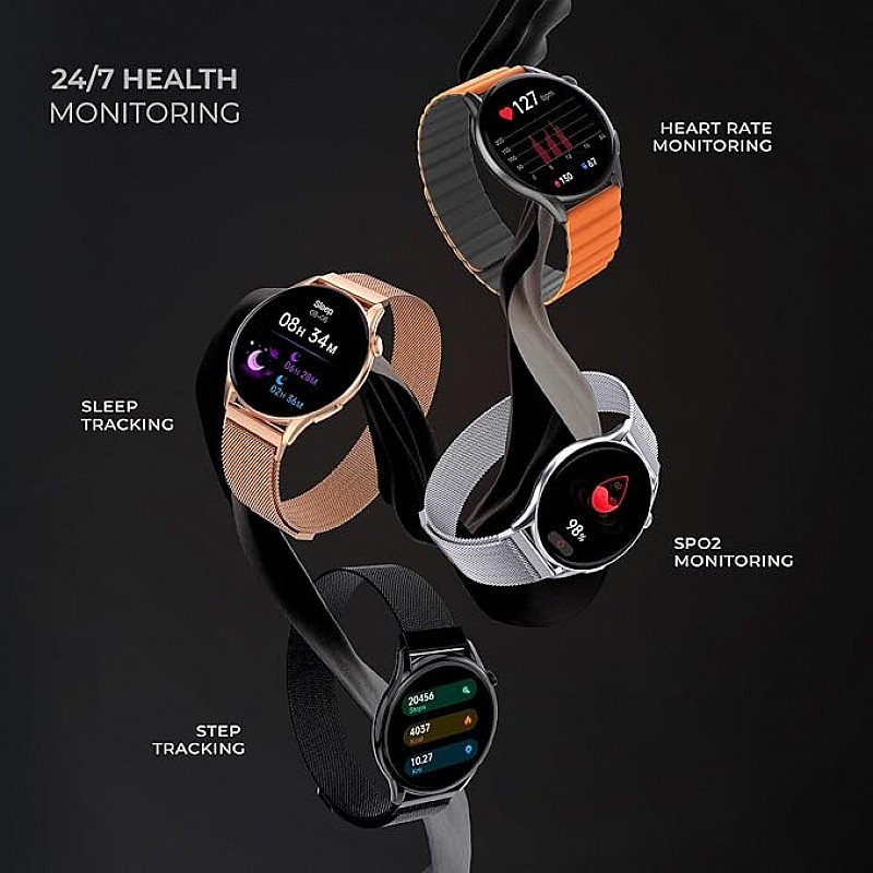 beatXP Evoke 1.43  Super Retina AMOLED Display Bluetooth Calling Smart Watch, 466 * 466px, 1000 Nits, 60Hz Refresh Rate, 100+ Sports Modes