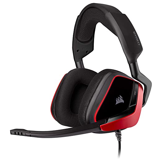 Corsair Void Elite Surround Gaming Headset 7.1 Surround Sound, Optimised Omni direction Microphone and Mobile Compatibility Red Corsair Void Elite Surround Gaming Headset 7.1 Surround Sound, Optimised Omni direction Microphone and Mobile Compatibility Red