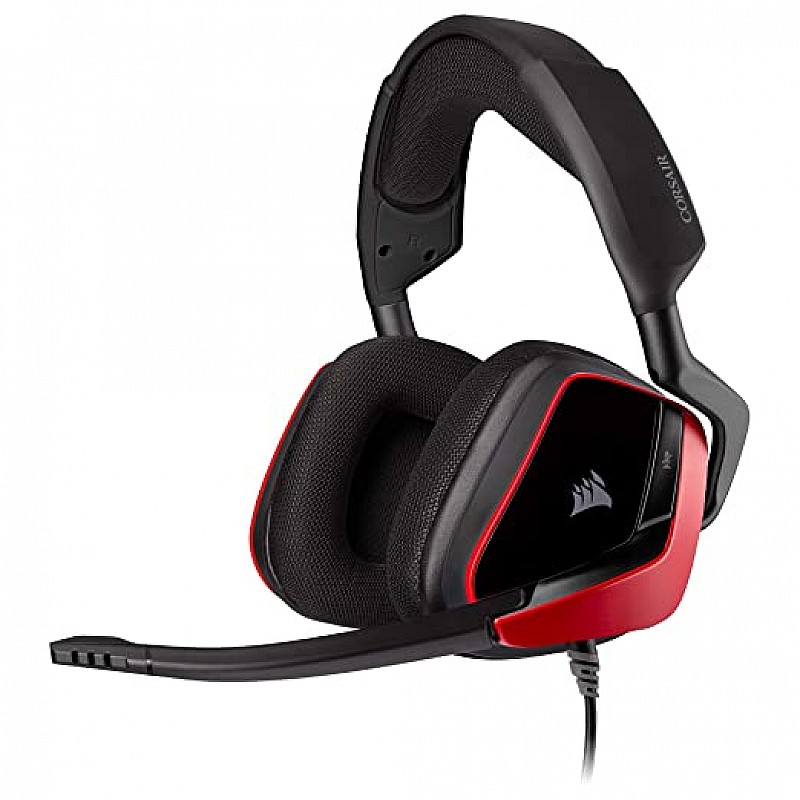 Corsair Void Elite Surround Gaming Headset 7.1 Surround Sound, Optimised Omni direction Microphone and Mobile Compatibility Red