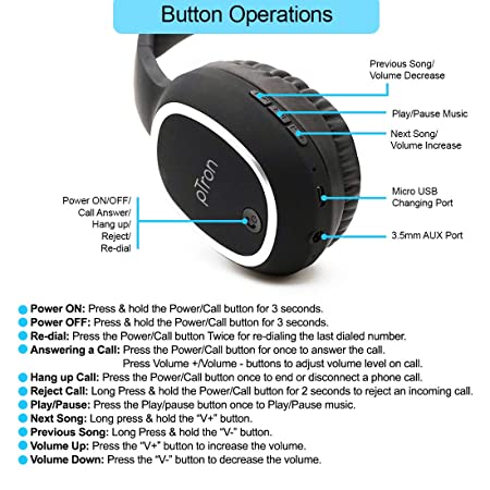 pTron Studio Over-Ear Bluetooth 5.0 Wireless Headphones, Hi-Fi Sound with Deep Bass Black pTron Studio Over-Ear Bluetooth 5.0 Wireless Headphones, Hi-Fi Sound with Deep Bass Black