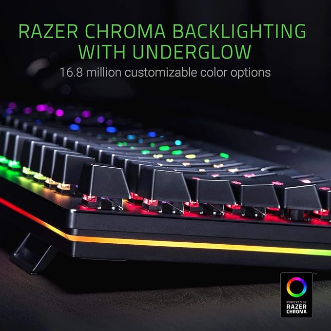 Razer Huntsman Elite Opto-Mechanical Switch - Multi-Functional Digital Dial & Media Keys - Leatherette Wrist Rest - 4-Side Underglow - Gaming Keyboard, Wired refurbished