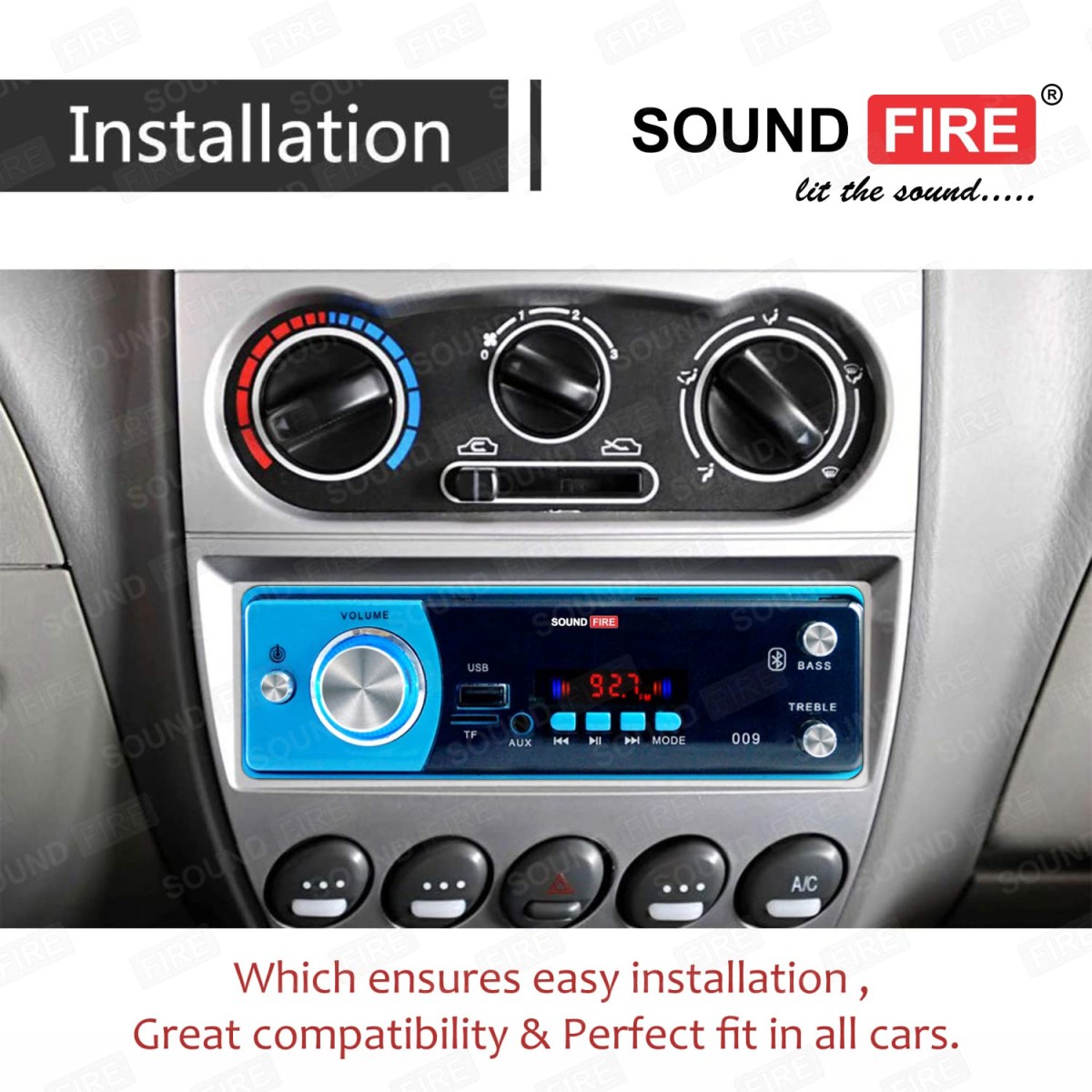 ‎SOUNDFIRE SOUND FIRE SF-009 (RED) Bluetooth USB SD AUX FM MP3 Car Stereo