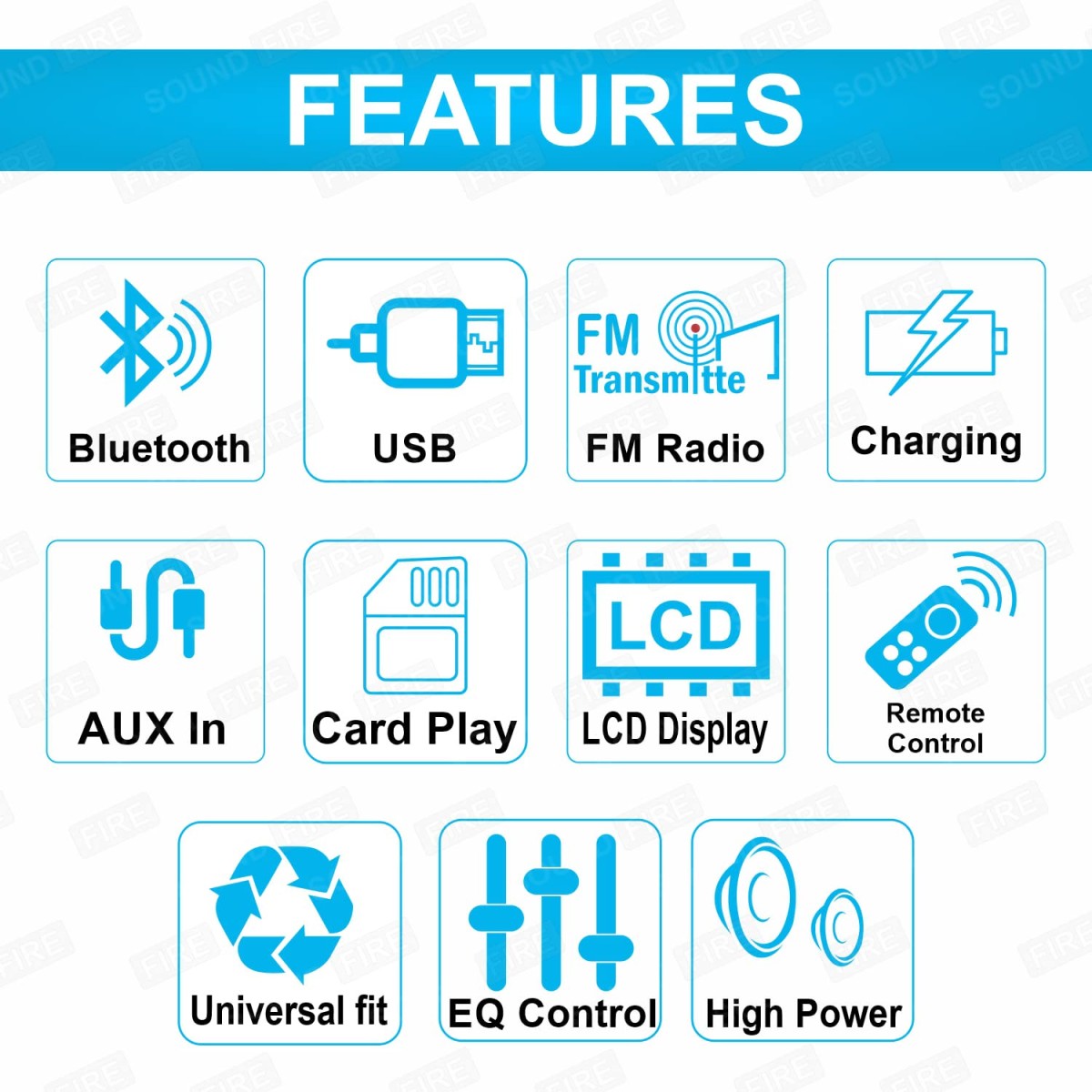 ‎SOUNDFIRE SOUND FIRE SF-009 (RED) Bluetooth USB SD AUX FM MP3 Car Stereo