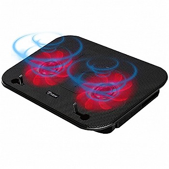 Tukzer Laptop Cooling Pad Portable Slim Quiet USB Powered Gaming Cooler Stand Chill Mat| 2-Red-LED Fans