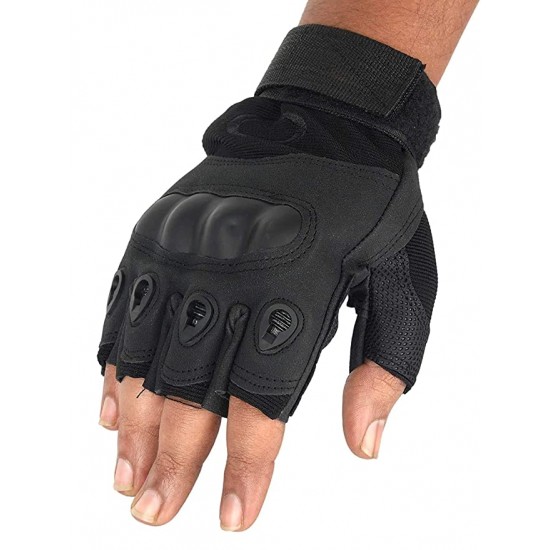 Studds Nylon Tactical Half Finger Gloves for Sports Motorcycle Riding Gym Gloves