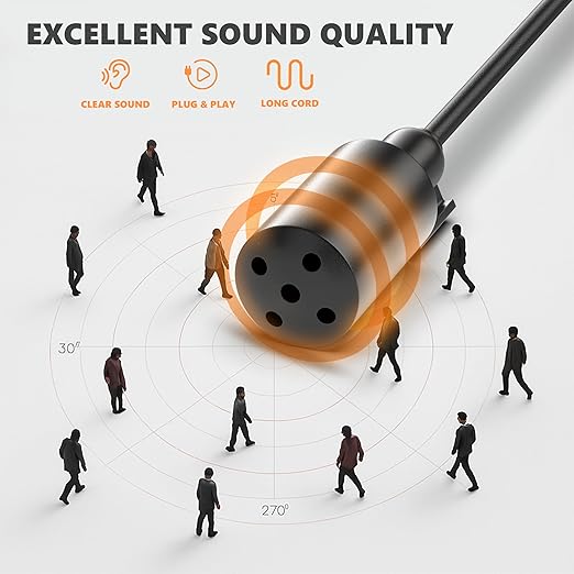 DIGIMORE Lavalier Microphone | Omnidirectional Clip-On Mic | Noise Reduction | Two-Way Audio | for Recording, Streaming & Online Meetings (D-470 3.5mm)