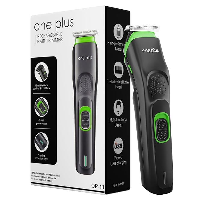 one plus OP 11 Cordless Professional Hair Trimmer Titanium coated blade waterproof Trimmer 120 min Runtime 12 Length Settings