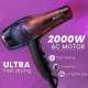 AGARO HD-1150 2200 Watts Professional Hair Dryer with Concentrator, Diffuser & Cool Shot Button- Black