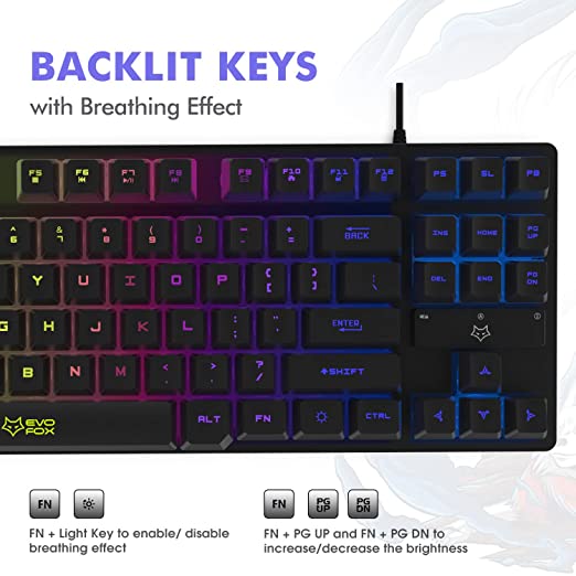 Evo Fox by Amkette Fireblade Gaming Wired Keyboard with LED Backlit Evo Fox by Amkette Fireblade Gaming Wired Keyboard with LED Backlit