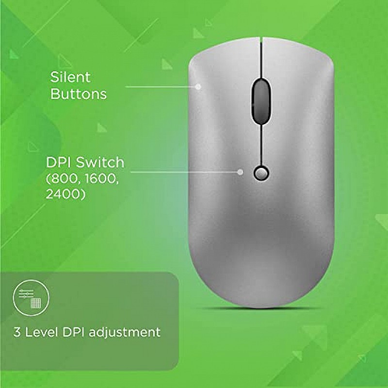 Lenovo 600 Bluetooth 5.0 Silent Mouse: Compact, Portable, Dongle-Free Multi-Device connectivity