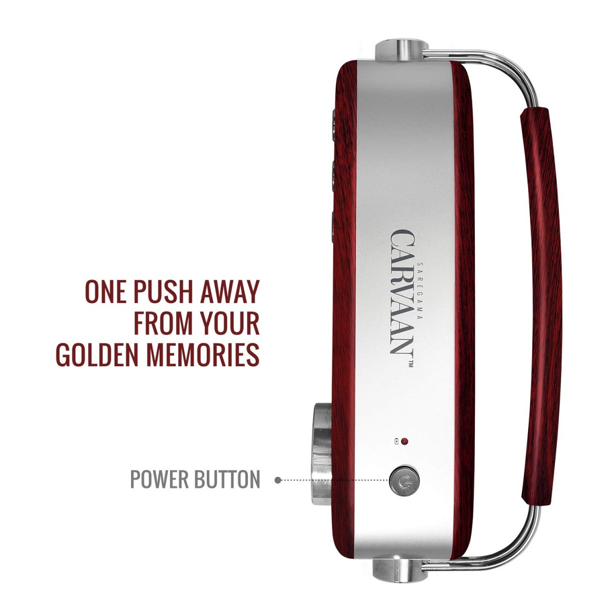 Saregama Carvaan Hindi - Portable Music Player with 5000 Preloaded Songs, FM/BT/AUX (Cherrywood Red)