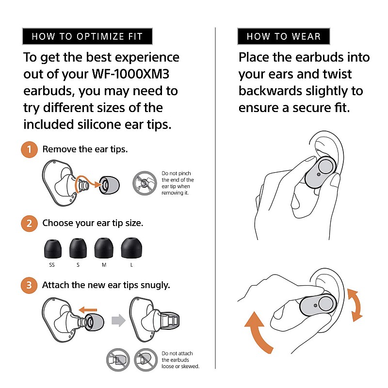 Sony WF-1000XM3 Truly Wireless Industry Leading Active Noise Cancellation with Battery Life 32 Hours Silver