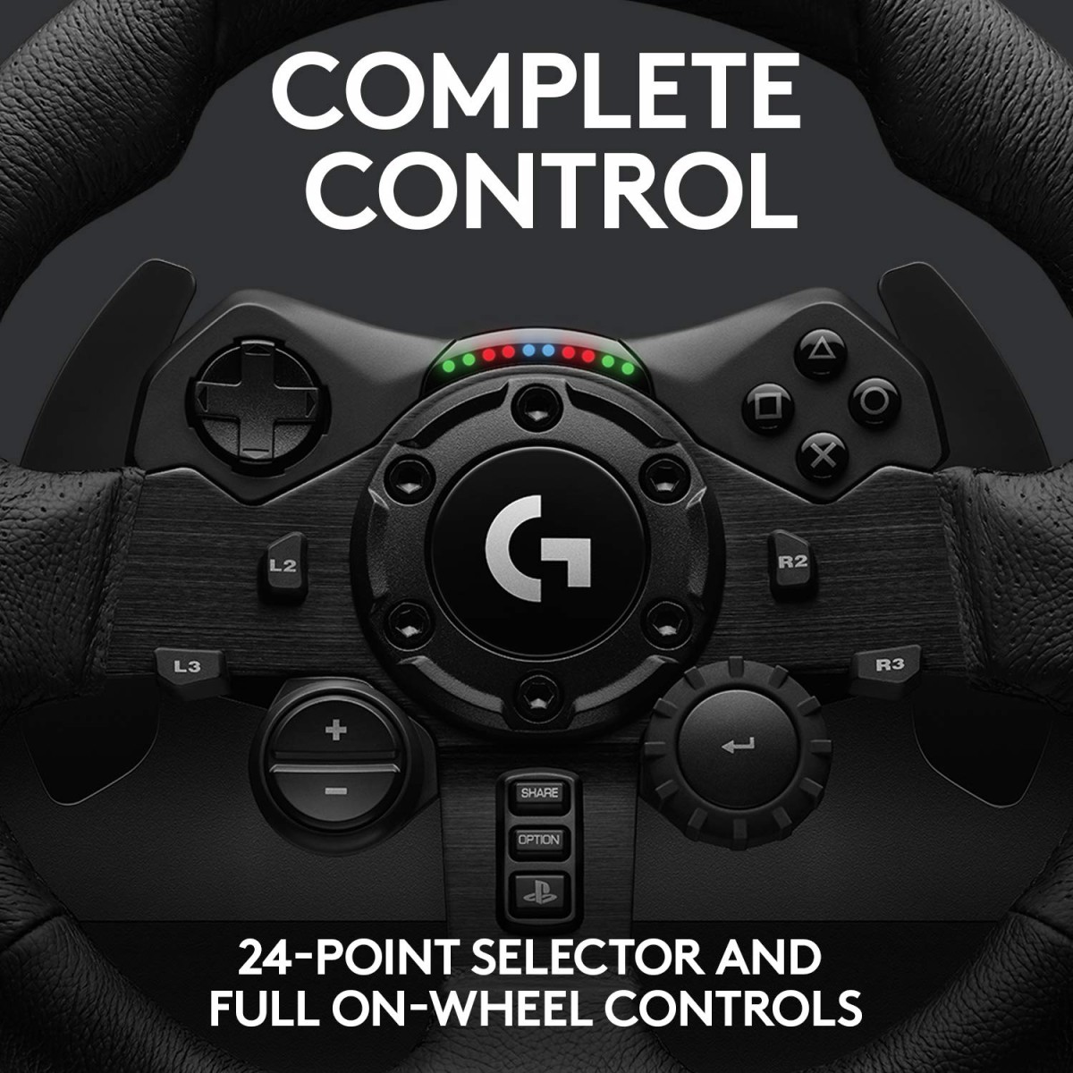 Logitech G923 Racing Wheel and Pedals, TRUEFORCE 1000 Hz Force Feedback, Responsive Driving Design Black
