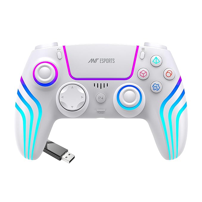 Ant Esports GP400 RGB Wireless Gamepad | Hall Effect Triggers & Joystick | Double Shock, Six-Axis Sensor, Turbo Function