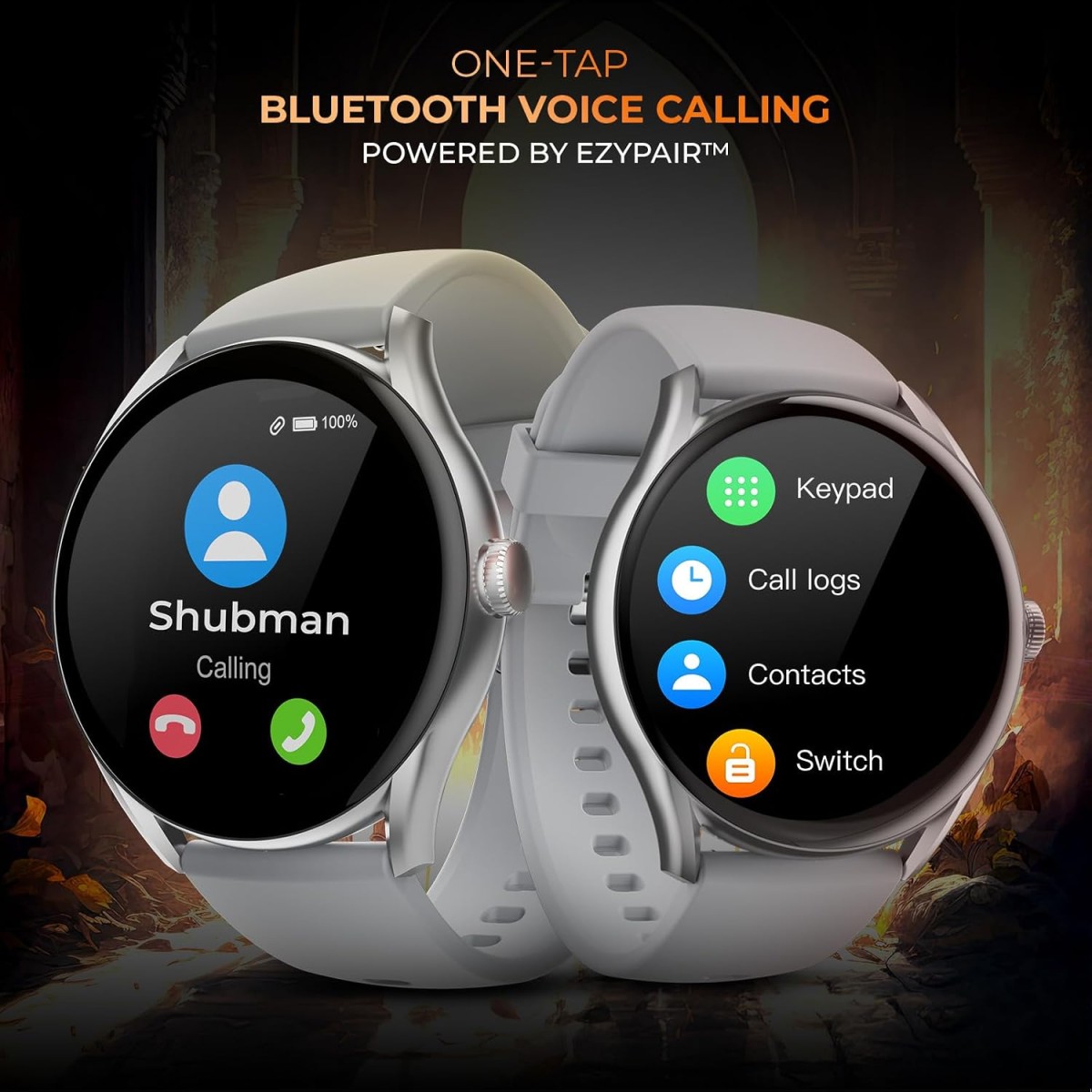 beatXP Vega with 1.43Round AMOLED & 1000 Nits BrightDisplay, BT Calling, IP68 Smartwatch (Electric Black Strap, 1.43) BXIO2004