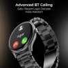 Pebble Cosmos Bold Pro 1.39 HD Display Luxury Metal Straps, BT Calling Voice Assistant Smartwatch (Black Strap, Free Size)