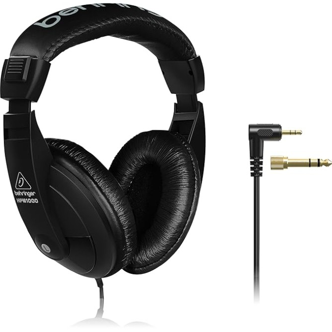 Behringer Studio Wired Over Ear Headphones Without Mic, Black (HPM1000-BK)