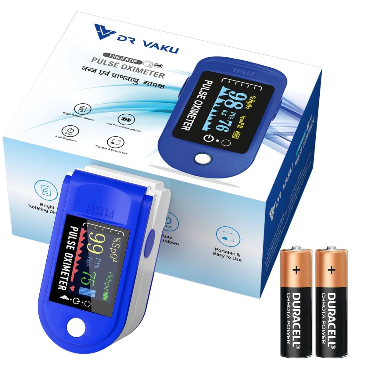 DR VAKU Pulse Oximeter Fingertips Pulse Oximeter Blue