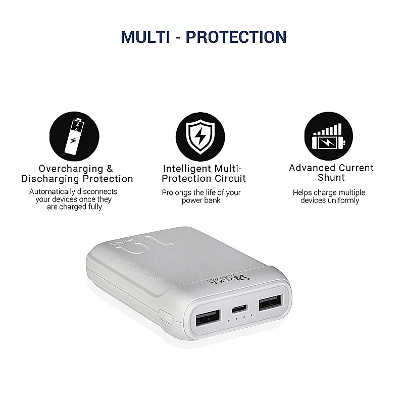 Syska 10000 mAh Li-Polymer P1016B Power Pocket100 Power Bank White