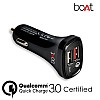 boAt Dual Port Rapid Car Charger Qualcomm Certified with Quick Charge 3.0+Free Micro USB Cable-Black