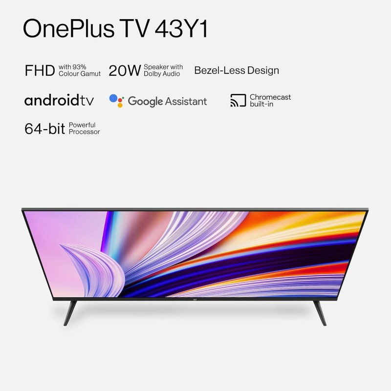 OnePlus Y1 108 cm (43 inch) Full HD LED Smart Android TV with Dolby Audio