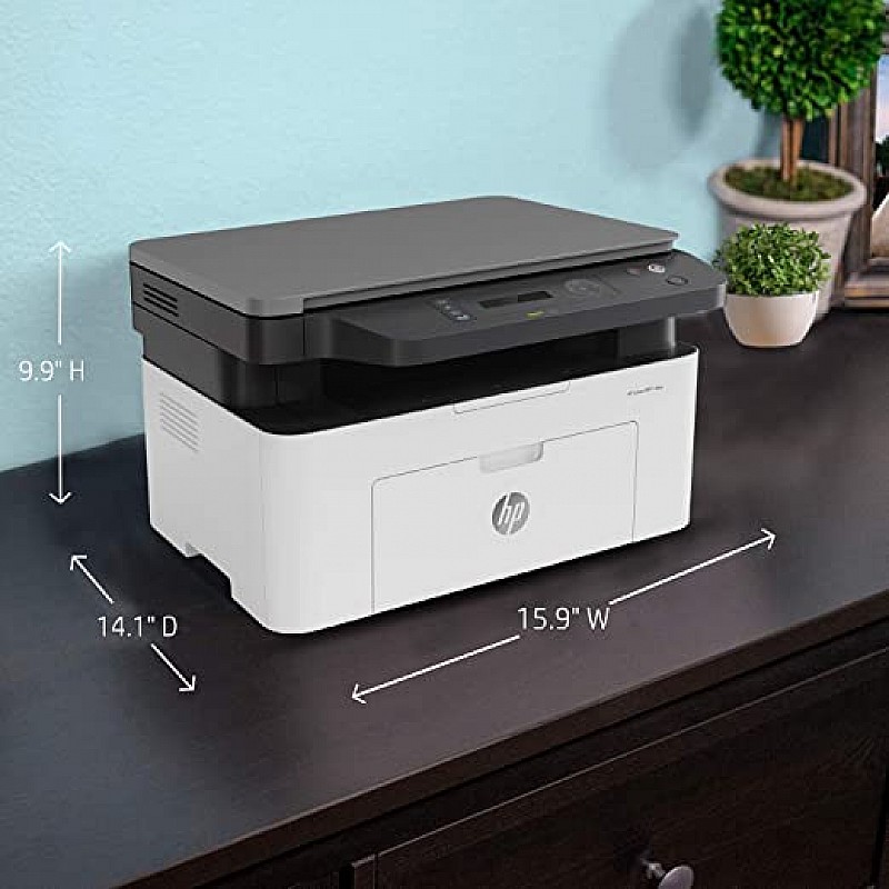 hp laserjet 136w laser monochrome print scan copy with direct Wi-Fi compact design